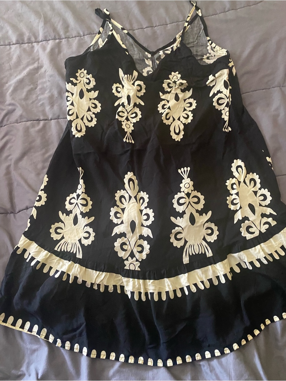 SHEIN Black and Cream Floral Print Curve Dress 2XL